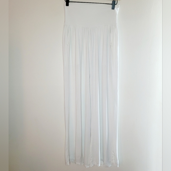 Adodos Yoga Pants White Women's Medium Pockets Wide Leg Pull On Dance Beach - Picture 1 of 11